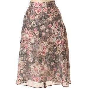 Brooks Brothers Floral A-line silk skirt -sz 12
